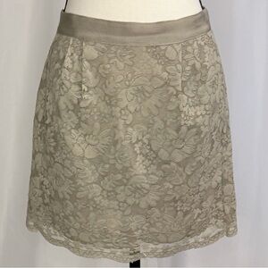 J Crew Feminine Elegant Lace Women Skirt in Gray